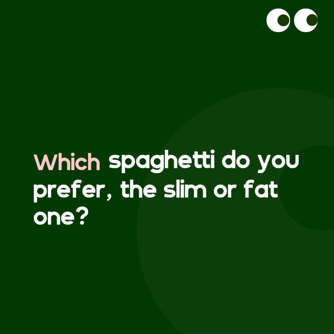 Spaghetti or spaghettini?