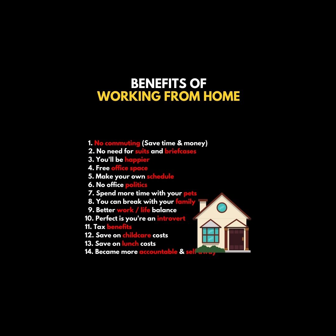 benefits of work from home !
#workplace #WorkFromHome #RemoteWork #FlexibleWorking #HomeOffice #Productivity #NoCommute #DigitalNomad #WorkLifeBalance #RemoteJobs #StayConnected #ComfortOfWork #WorkFromAnywhere #HomeSweetHome #VirtualOffice #Telecommuting #DigitalWorkspace