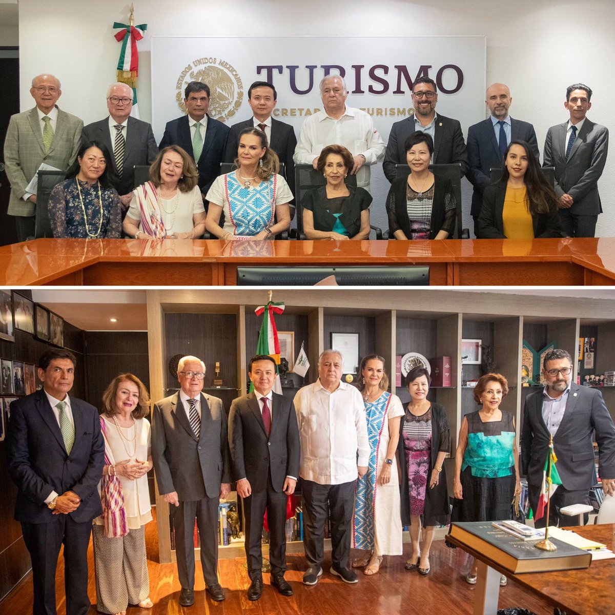 TorrucoTurismo's tweet photo. Recibimos la visita del Excmo. Sr. @EmbZhangRun, Embajador de @EmbChinaMex, de representantes de la delegación china y de Miguel Aguíñiga, titular de @secturebc, conversamos sobre la importancia de la gastronomía china y sobre la #Chinesca, atractivo turístico de #Mexicali. 🇨🇳🇲🇽 https://t.co/sEESZHCiyW