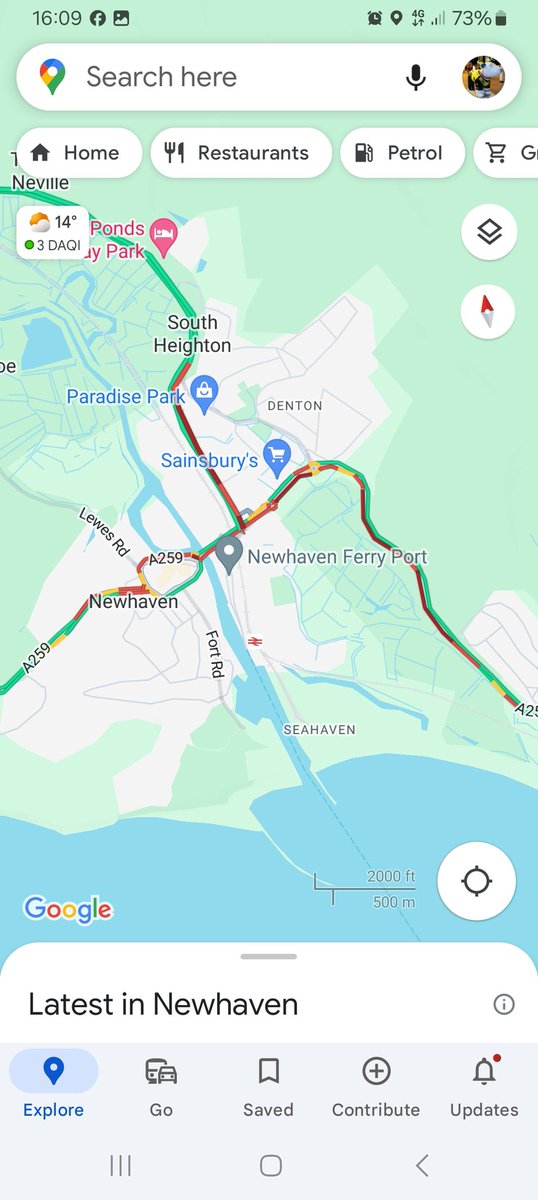 A259/A26 at Newhaven Queuing traffic westbound from Bishopstone near seaford to Newhaven and A26 southbound from Avis Road @SylvMelB @BBCSussex @BrightonHoveBus @seahavenfm @hawkinthebury @V2RadioSussex @GHRSussex @SussexIncidents