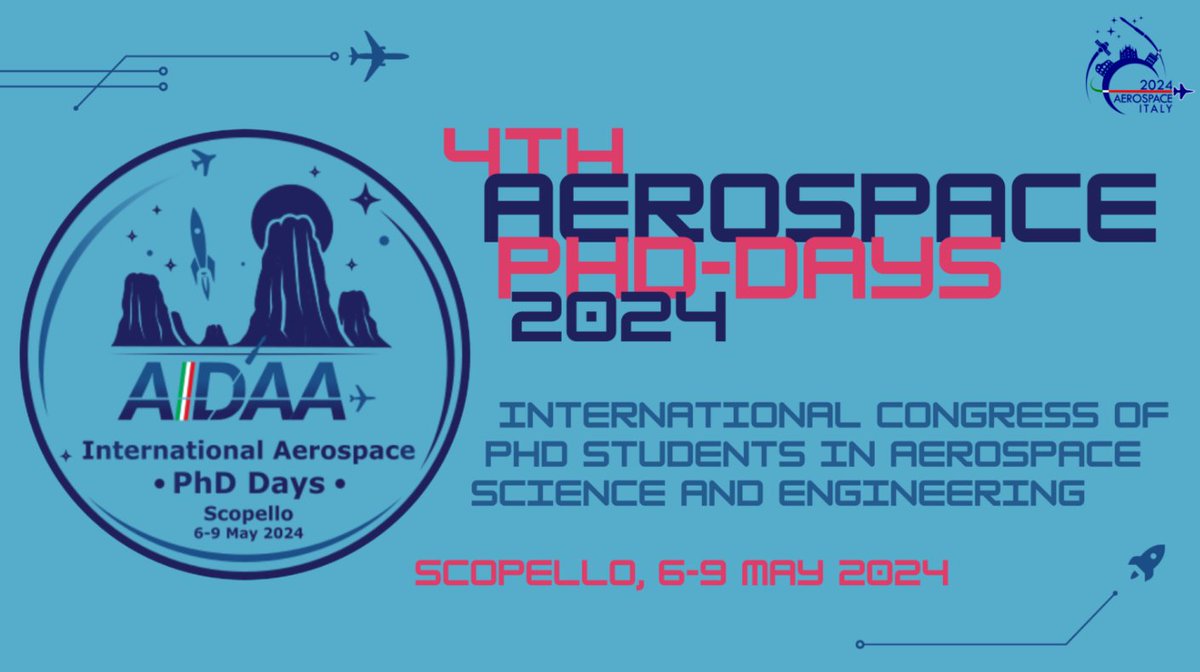 #AppuntamentiPoliTO

📅6 - 9 May 2024

Aerospace PhD-Days - fourth edition

ℹ️polito.it/ateneo/comunic…