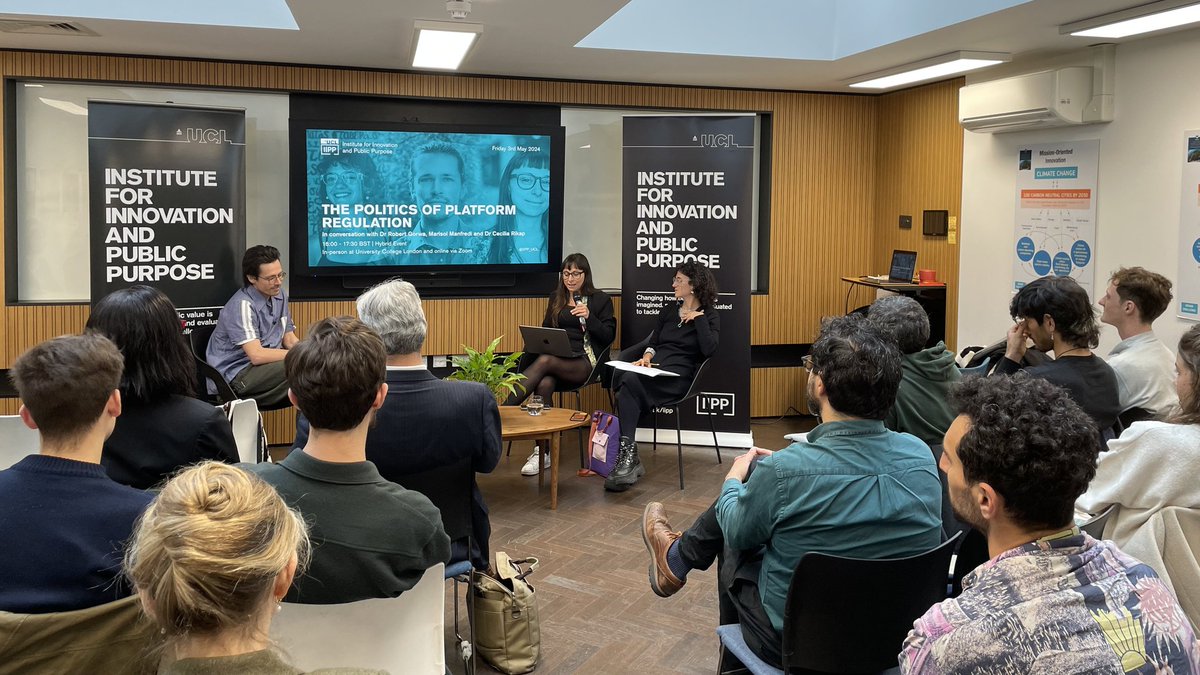 IIPP Head of Research @CeciliaRikap kicks off the book presentation by @rgorwa on his upcoming book 'The Politics of Platform Regulation: How Governments Shape Online Content Moderation'. Tune in online through this link ➡️ ucl.zoom.us/j/95069139099