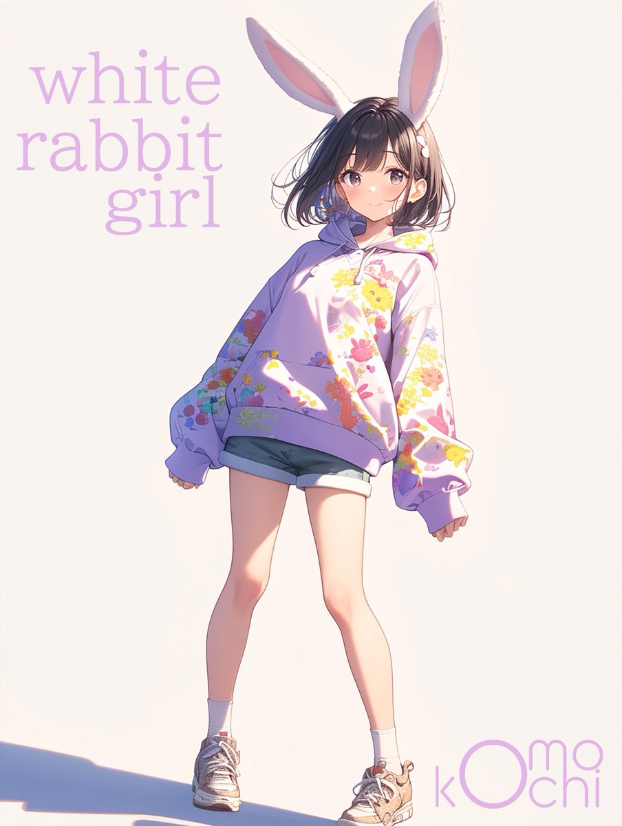 【ケモミミパーカーシリーズ White rabbit girl】