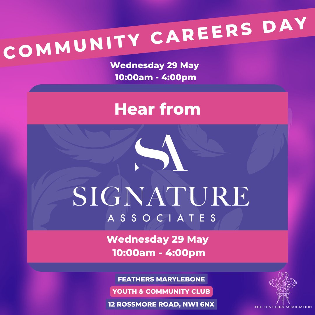 We can't wait to welcome Signature Associates to our Community Careers day on 29th May! On the day their very experienced team will be on hand to conduct interactive workshops, informational sessions, one-on-one mentoring opportunities. Sign up here👉 rb.gy/239ohb