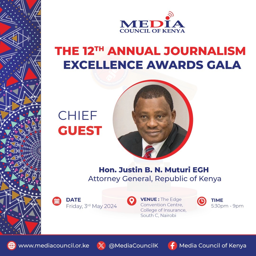 Attorney General, Republic of Kenya Hon Justin B.N Muturi EGH is attending #AJEA2024 happening today at The Edge Convention Centre, College of Insurance, South C Nairobi