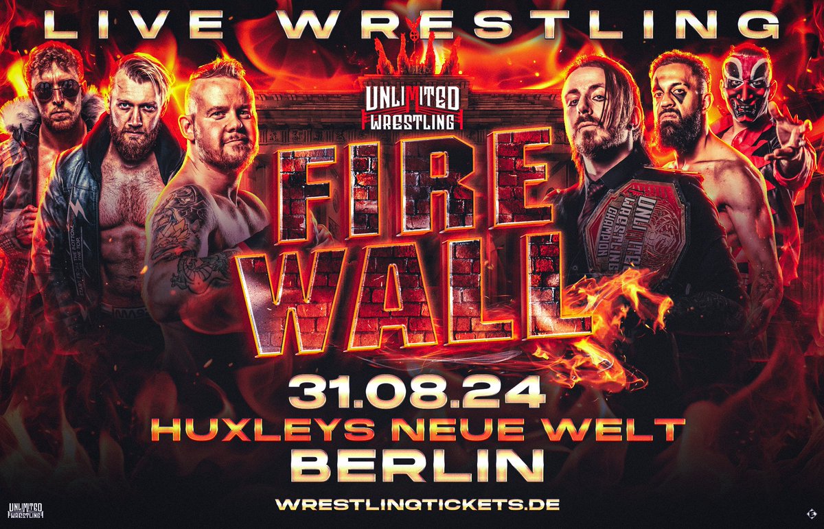 🚨TICKET-ALARM FÜR FIREWALL AM 31.08.24 IN BERLIN Ihr seid irre! 😱 Schon jetzt verbleiben nur noch 100 Tickets für unsere große Show vor #WWEBash in #Berlin! Schlagt zu und seid live am Ring dabei! 🎟️ wrestlingtickets.de