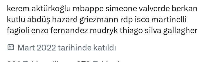 Amına kodmn özürlüsu sanki Atletico Madrid sportif direktörü izlediği raporladiği futbolcuları llistelemiş bioya bak hele