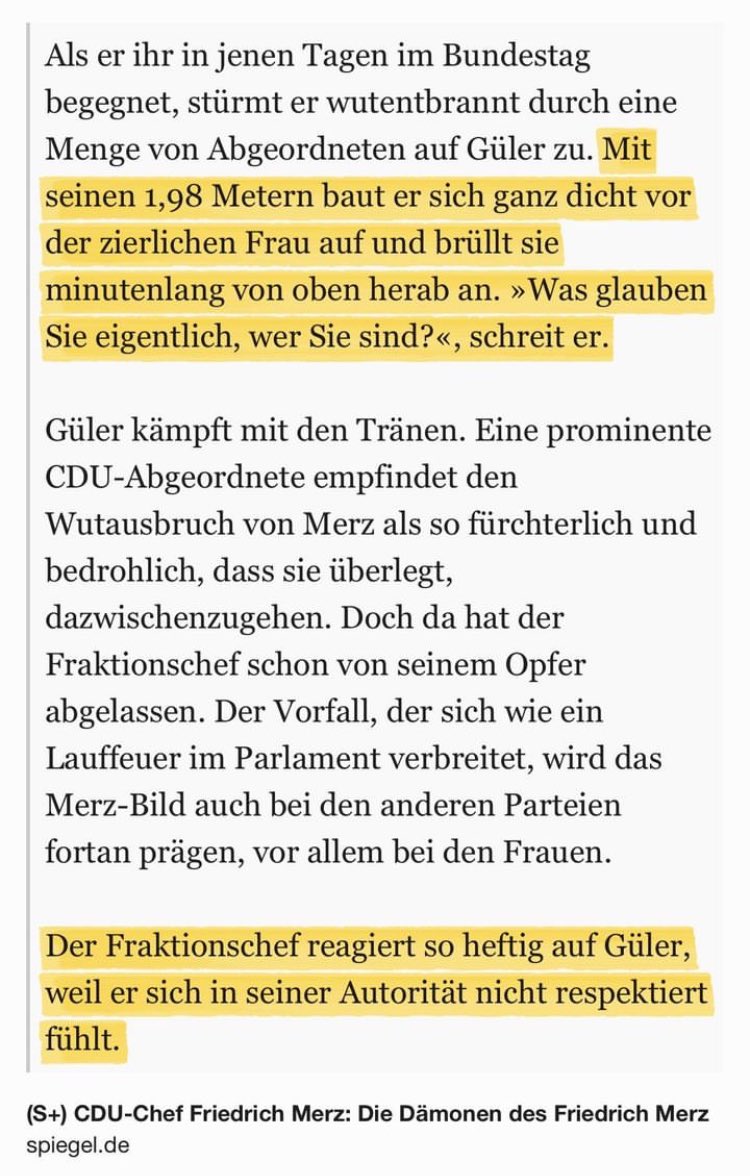 Brisantes aus dem SPIEGEL: #Merz soll Serap Güler hart angebrüllt haben.