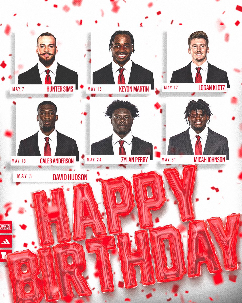 🥳 𝗛𝗮𝗽𝗽𝘆 𝗕𝗶𝗿𝘁𝗵𝗱𝗮𝘆 to our May squad! #cULture | #GeauxCajuns
