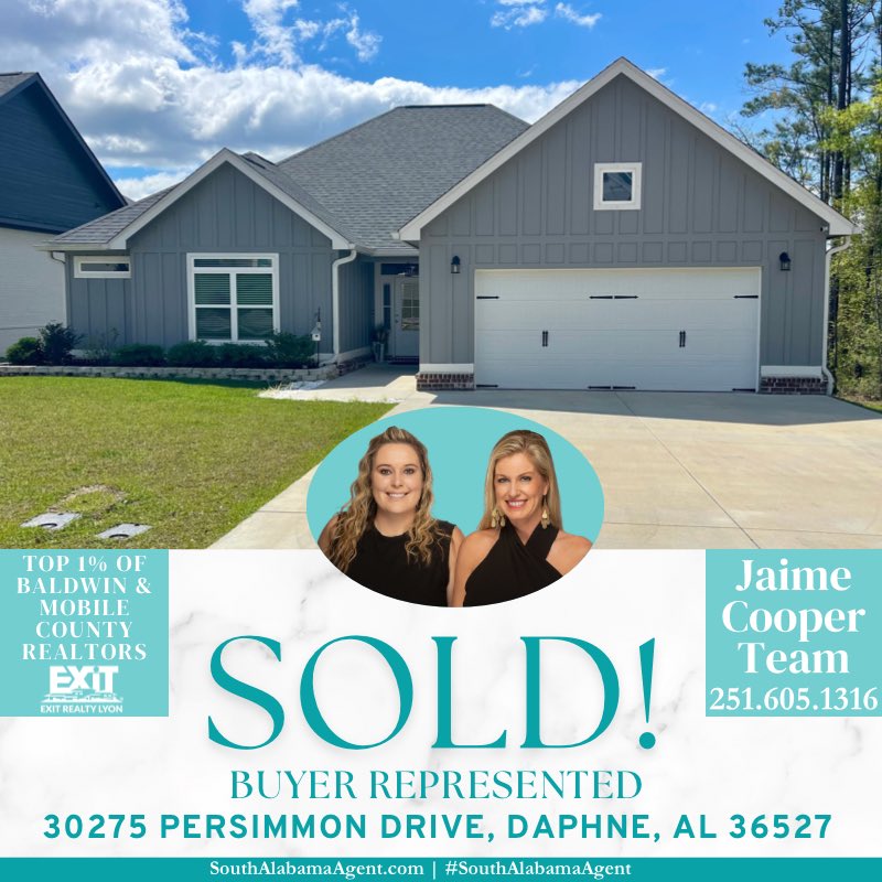 Now is the time to BUY! Call the Jaime Cooper Team to help you find your dream home! 📲 251.605.1316

#Realtor #SouthAlabamaAgent #EXITRealtyLyon #BaldwinCounty #ListWithJaime #BuyWithJaime #realestate #daphne #daphnealabama #undercontract
LC:Bellator Real Estate & Development