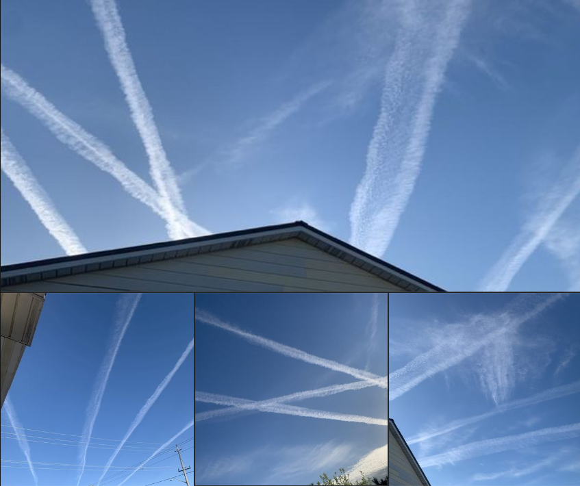 A group member sent us these photos of the sky in Simcoe #NorfolkCounty yesterday. #contrails #contrailspotting or #chemtrails #chemtrailspraying? What are your thoughts and have you seen trails like these @inportdover?