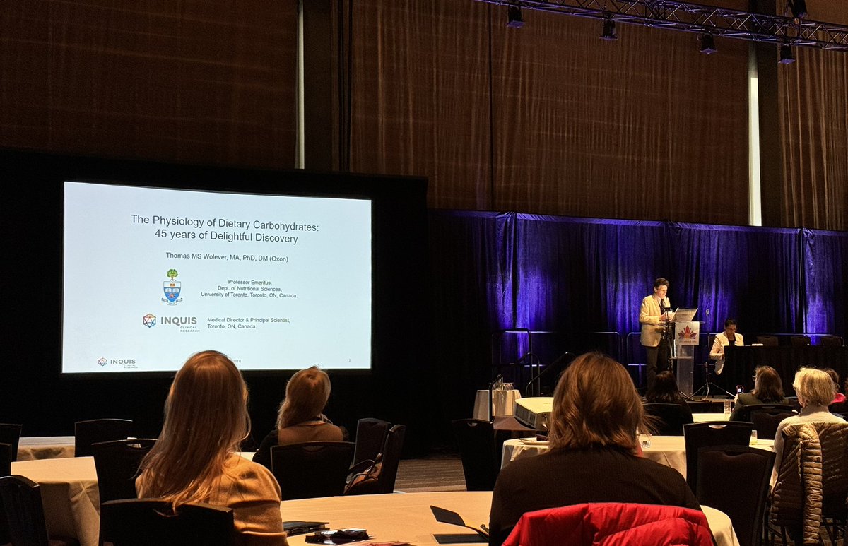 Dr. Tom Wolever giving the Kursheed Jeejeebhoy lecture for best application of clinical nutrition research findings to clinical practice @CNS_SCN #CNS24AB