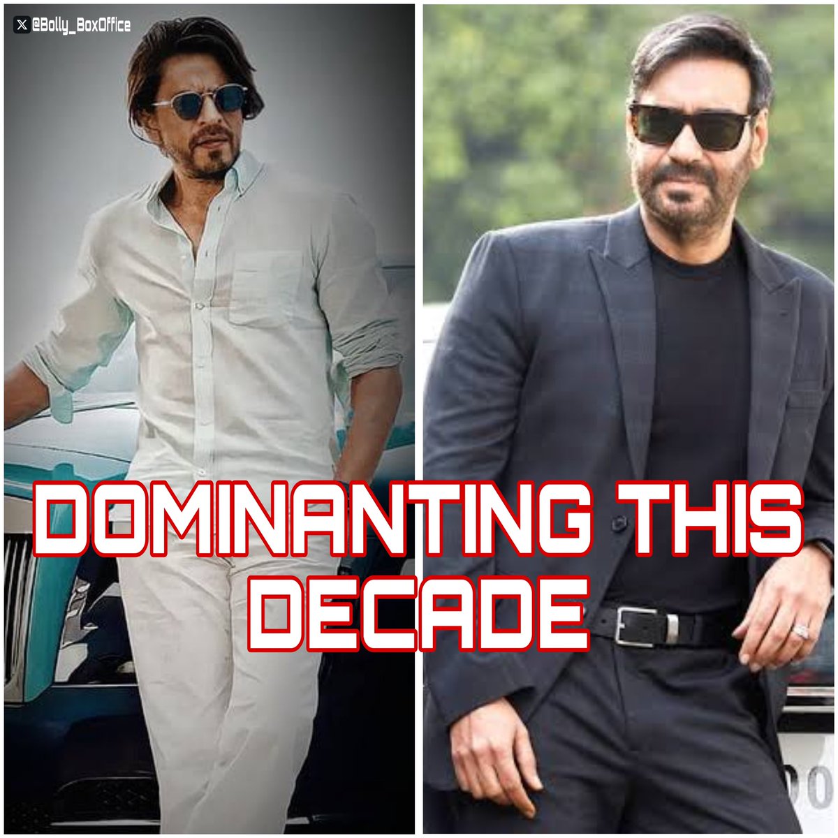 Multiple Blockbuster by Bollywood actors in this decade: #BoxOffice #IndiaBiz.

#ShahRukhKhan
⭐️#Pathaan: ATBB [All Time Grosser]
⭐️#Jawan: ATBB [All Time Grosser]

#AjayDevgn
⭐️#Tanhaji: Blockbuster 
⭐️#Drishyam2: Blockbuster 

<end of the list>