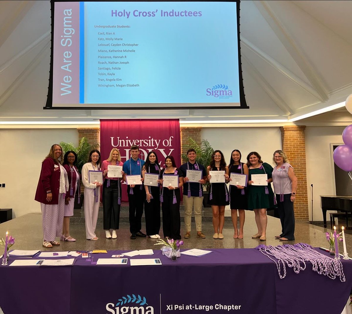 Congratulations to the University of Holy Cross 2024 nursing graduates who were inducted into the Sigma Theta Tau International Honor Society of Nursing Excellence 💜 #UofHCproud #WeareUHCNursing