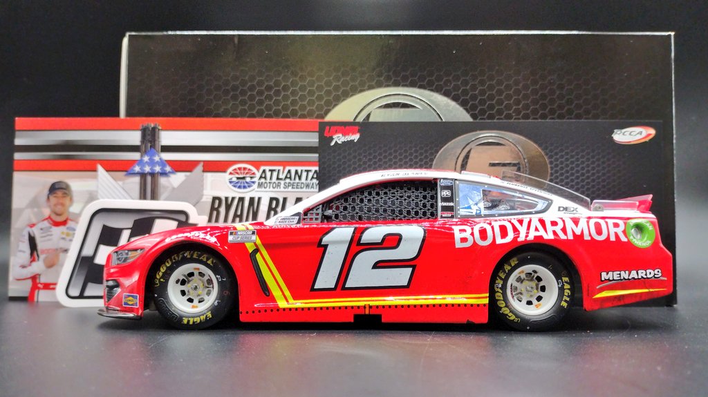 2021 Ryan Blaney #12 Body Armor Atlanta Win raced version RCCA Elite. Kyle Larson dominated, but the 12 showed up when it mattered most.
