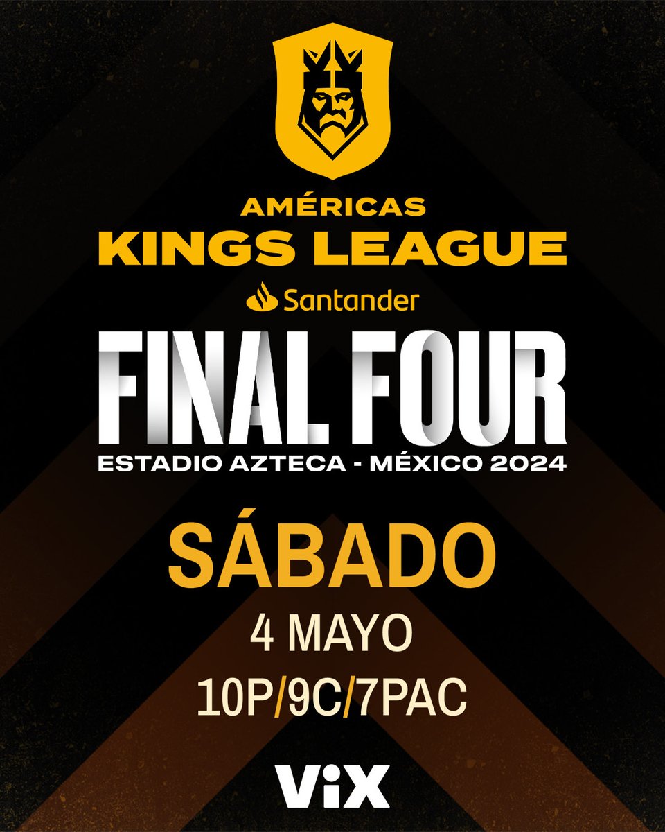 💥 Deja lo que estás haciendo y vente a @VIX a ver el Final Four de la #KingsLeagueEnVIX 🏆📲🇺🇸 bitly.ws/3dH85 🫵 No hay mañana para Raniza, Persas, Galácticos del Caribe y Real Titán Se juega desde el Estadio Azteca 😍🏟️