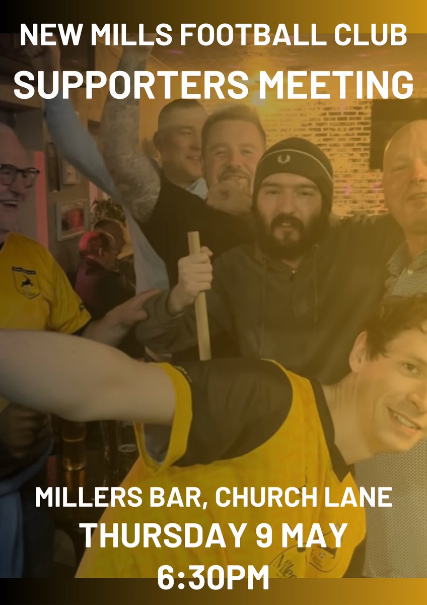 Supporters Meeting at Church Lane next Thursday evening 💛🖤💛🖤⚽️⚽️⚽️