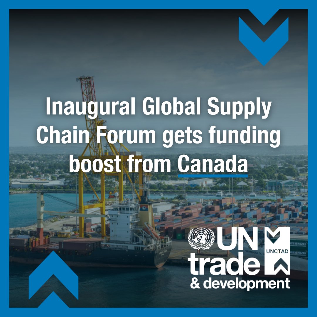 Inaugural Global Supply Chain Forum gets funding boost from @CanadaUN. Set for 21 to 24 May, the forum seeks to forge more sustainable and resilient global production and distribution networks facing unprecedented challenges. ow.ly/vNct50RvQNE #UNSupplyChain