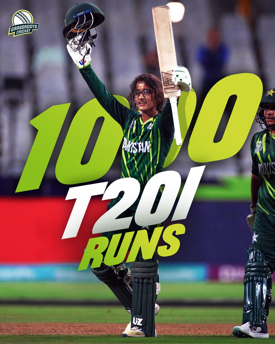 Muneeba Ali becomes the 4th Pakistan batter to cross 1000 runs in Women's T20Is! Bismah Maroof 2893 (134 inns) Javeria Khan 2018 (106 inns) Nida Dar 1896* (128 inns) Muneeba Ali 1008* (61 inns) #PAKWvWIW | #BackOurGirls