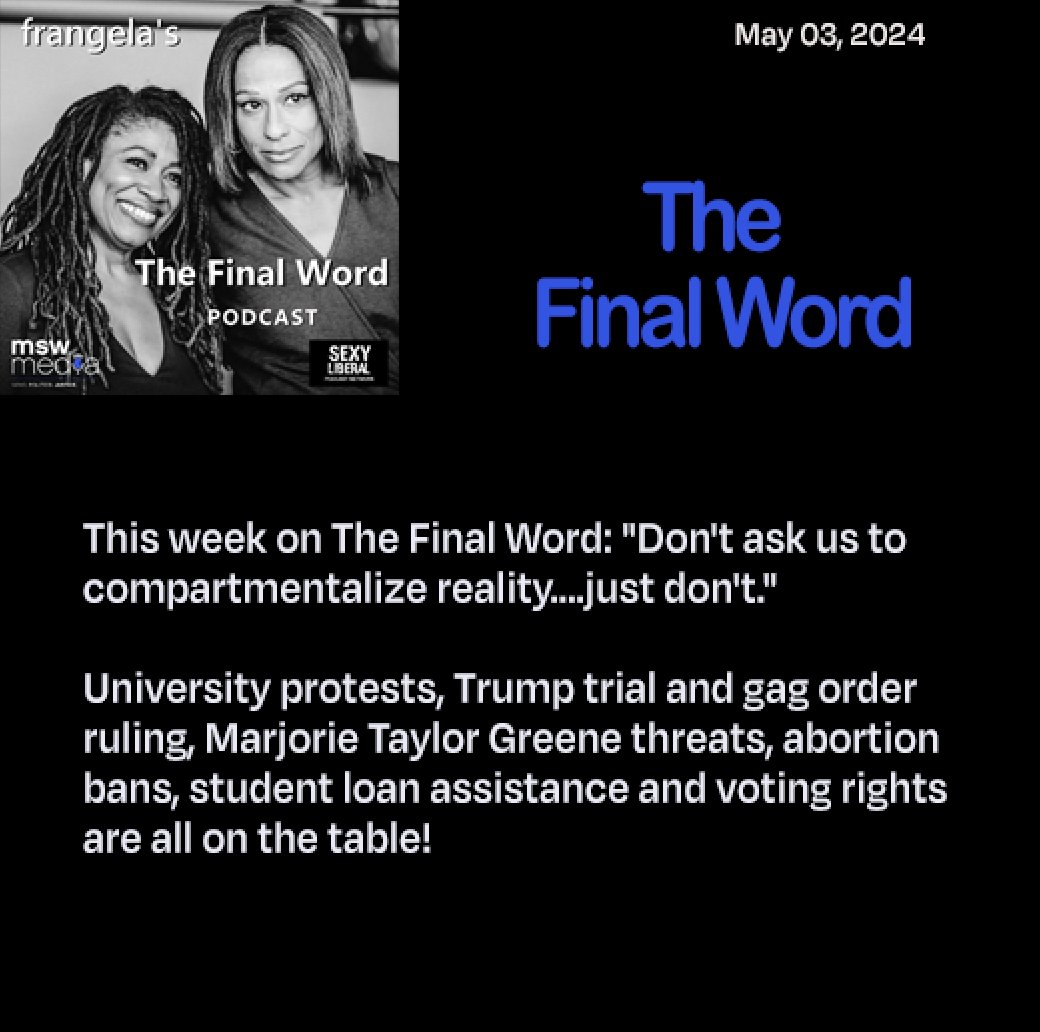 New #TheFinalWord podcast with @frangeladuo. #MSWMedia

Listen: redcircle.com/shows/frangela…