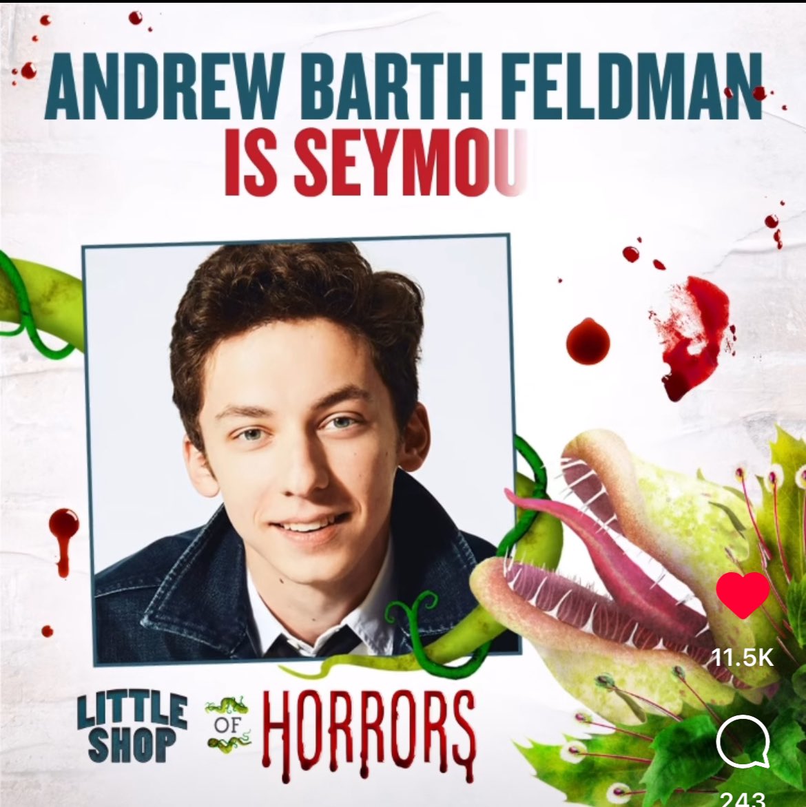 Matt (@matt_actor06) on Twitter photo This is the only appropriate way to react to the casting news of ABF and Sarah Hyland in <a href="/littleshopnyc/">Little Shop of Horrors</a> . #andrewbarthfeldman #sarahhyland #lsohbway This is the only appropriate way to react to the casting news of ABF and Sarah Hyland in <a href="/littleshopnyc/">Little Shop of Horrors</a> . #andrewbarthfeldman #sarahhyland #lsohbway