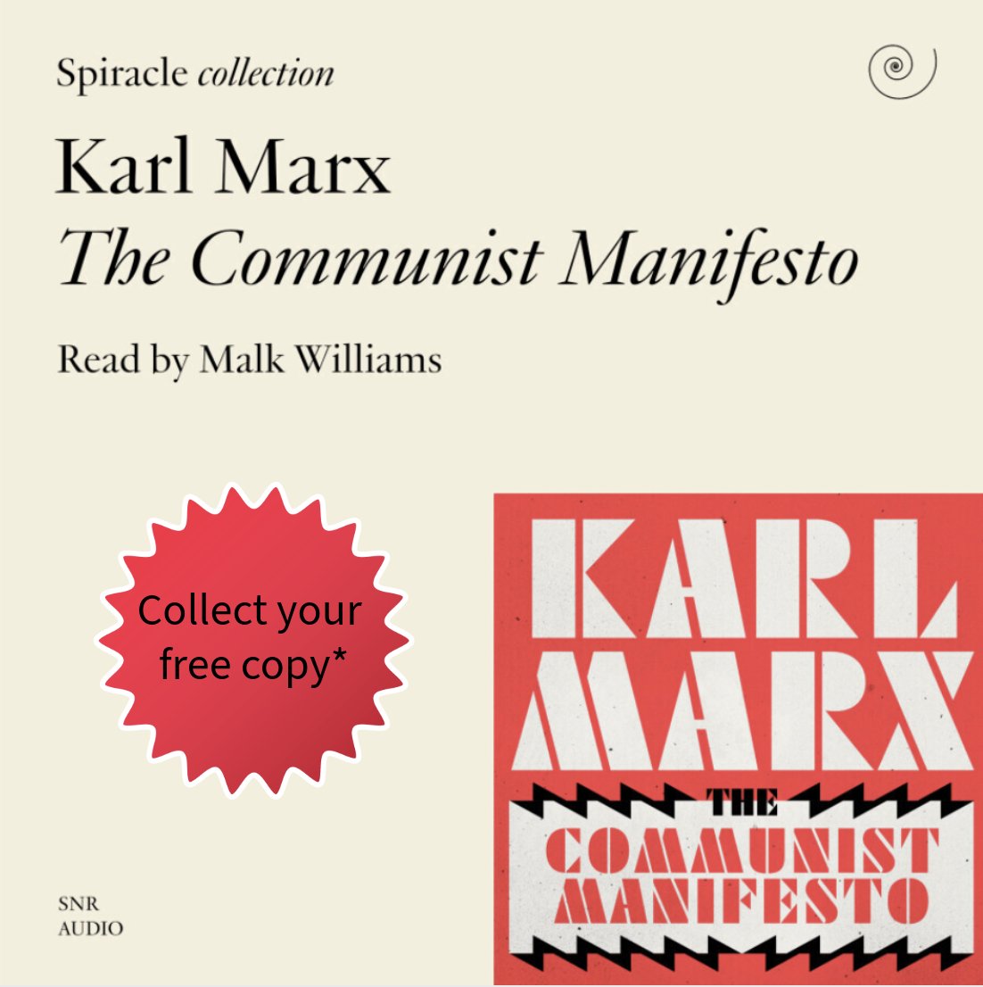 Looking for some listening for the May Bank Holiday? Until Monday evening, you can collect a FREE copy of The Communist Manifesto. All you need to do is set up a free account. No payment details are needed. spiracleaudiobooks.com/audiobooks/the… #MayDay2024 #freeaudiobook