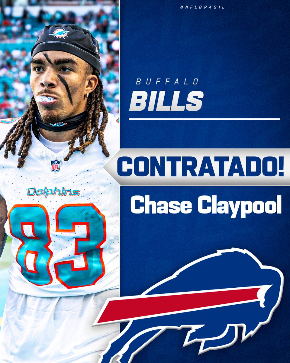 ALVO NOVO PARA JOSH ALLEN! 🎯 Os Bills contrataram o WR ex-Bears, Steelers e Dolphins Chase Claypool. #NFLBrasil | #BillsMafia