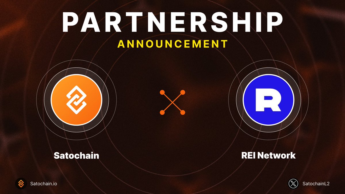 📣 Satochain x REI Network 🤝 Thrilled to announce our partnership with REI Network @GXChainGlobal REI's EVM-compatible blockchain meets Satochain. Together, we're revolutionizing the #Bitcoin L2 ecosystem with seamless integration and enhanced performance! #Satochain…