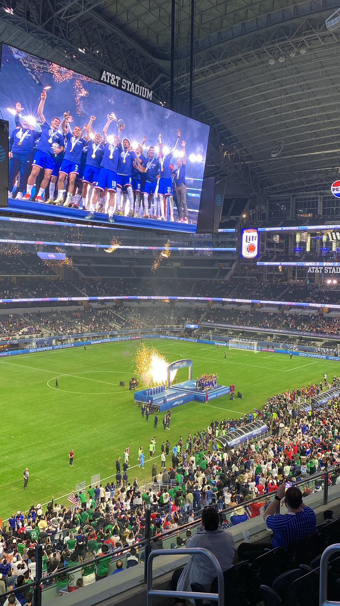 drewtoform's tweet photo. My first USMNT-Mexico game, my first final, and a Tyler Adams banger from the parking lot? The fact that I got to experience this with my dad and my brother-in-law is something I won’t forget. :,) #dosacero https://t.co/YJGYbWWtuN
