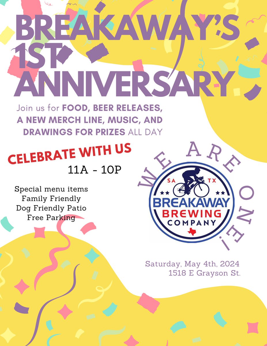 🎉🥳JUST ONE DAY UNTIL WE PARTY! Can't wait to see everyone and celebrate what an amazing first year we have had. 🎉🍻

#craftbeer #shoplocal #thingstodoinsanantonio