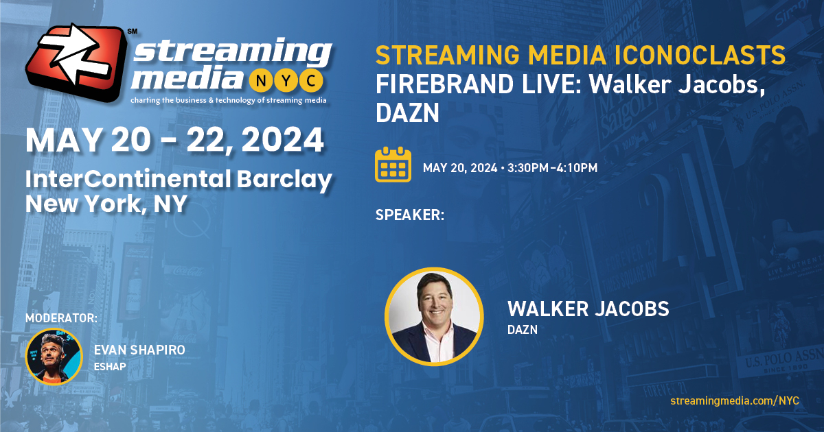 Join us for this #StreamingNYC Firebrand Live session from speaker Walker Jacobs, @dazngroup. Register today, use code SMNYC24! ow.ly/cgKg50RuMUs