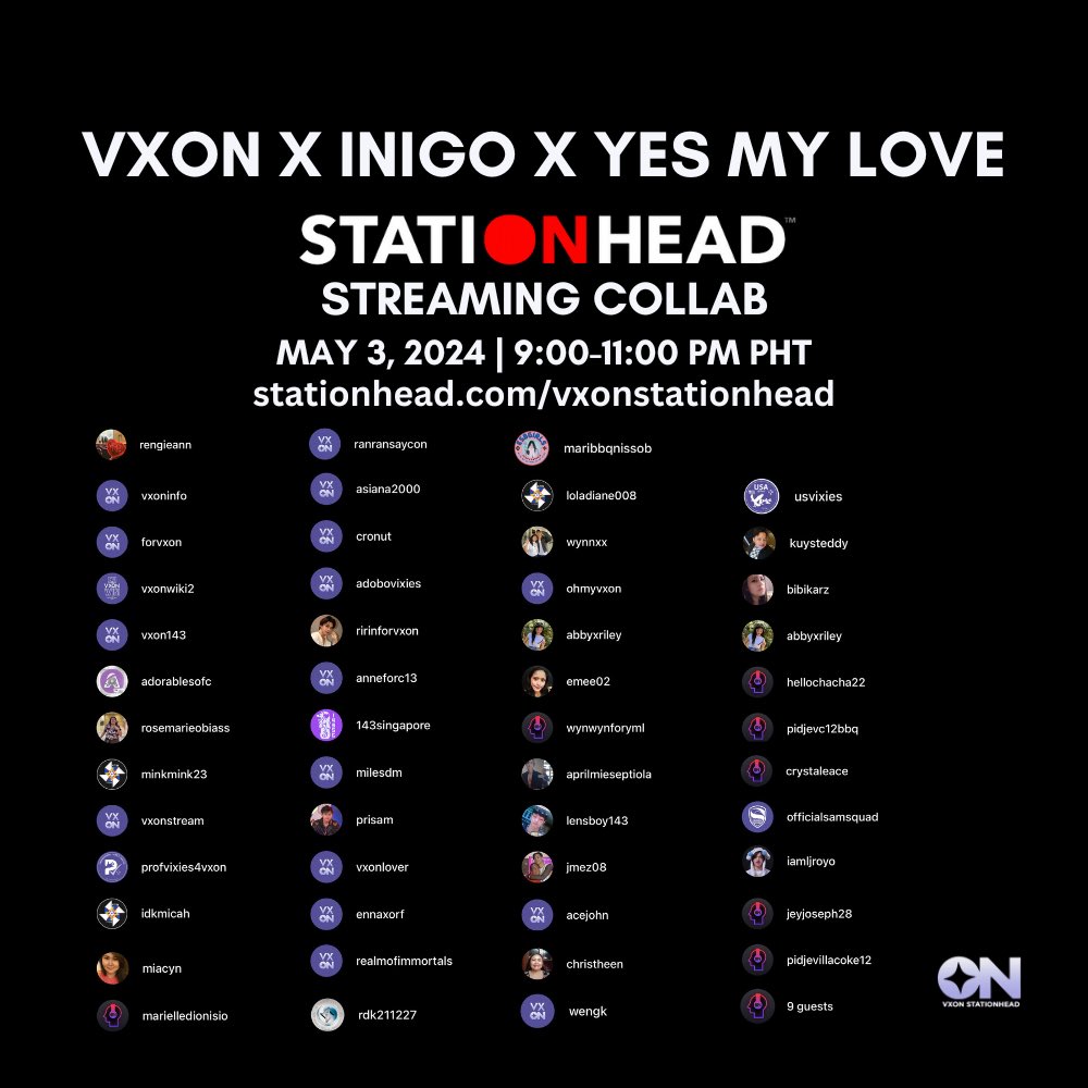 @vxonofficial Thank you Loveties, 143, and Vixies for joining the streaming collab on @STATIONHEAD tonight! Thank you @UMG_PH for making this happen. 

#VXON #InigoPascual #143YesMyLove 
@vxonofficial