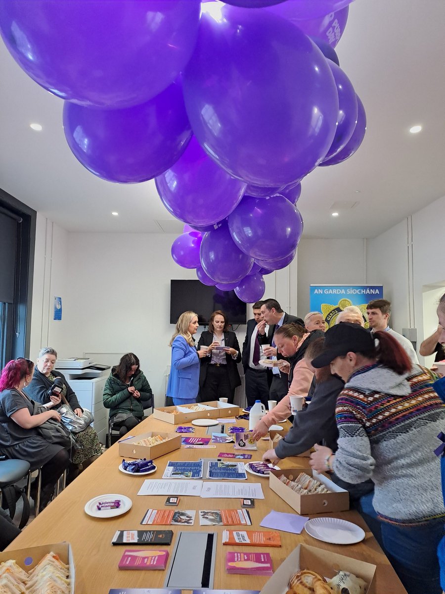 Delighted to attend the #GoPurpleDay event at Fitzgibbon Street Garda Station today, which is an annual campaign led by @gardainfo to help raise awareness of #domesticabuse and to share local support services.