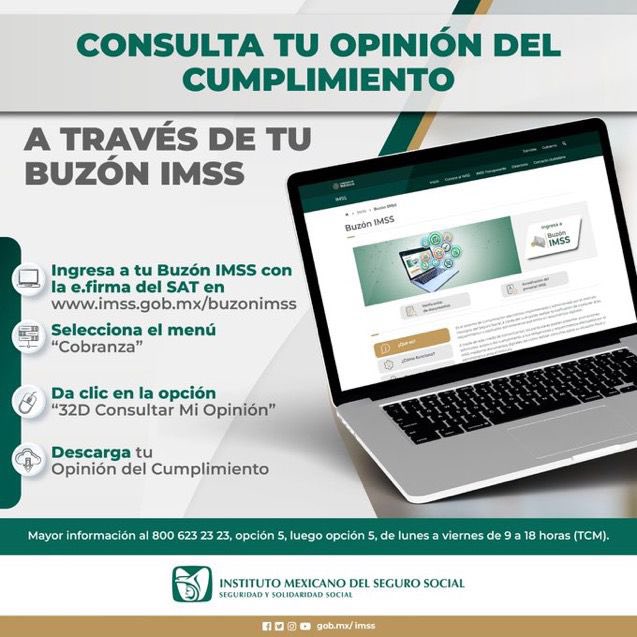 ¡Patrón, activa tu Buzón IMSS!📭 1-Ingresa a imss.gob.mx y da clic👆en el botón Buzón IMSS. 2-Registra y valida tus medios de contacto.📱 3-Realiza tu solicitud y manifestación de conformidad para el uso del #BuzónIMSS, la cual firmarás con tu e.firma. #ServicioIMSS