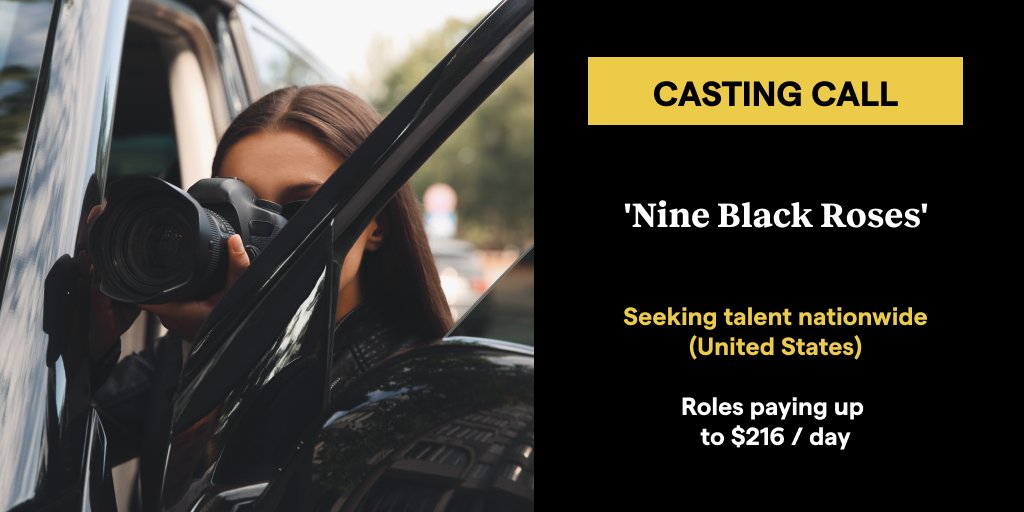 Casting is underway for 'Nine Black Roses,' a psychological thriller about Ivy, a young fiery P.I. just learning the ropes. If this sounds interesting, you can apply here: bit.ly/3Q9hKck #CastingCall