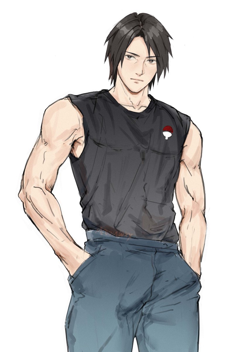 modern au sasuke doodle. ps do not look at his pants!