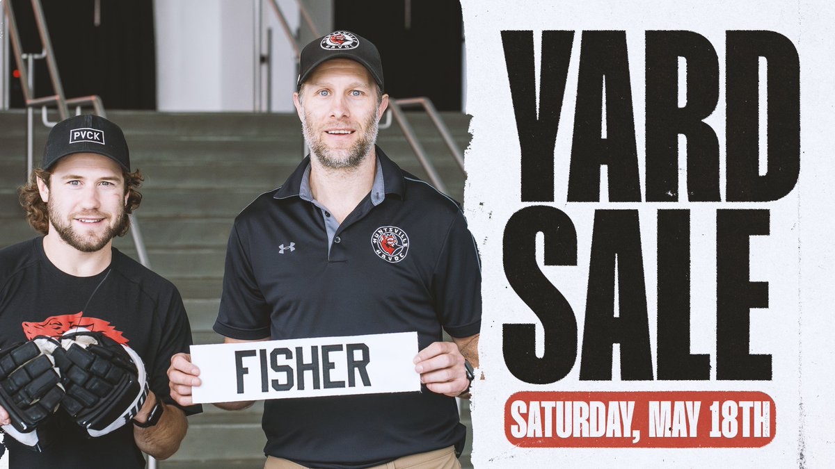 Our annual Yard Sale is back on May 18th! Come stop by the Propst Arena lobby to shop pro-stock gear, player-issued gear, and discounted merch! We'll be open from 10:30 AM to 2 PM!
