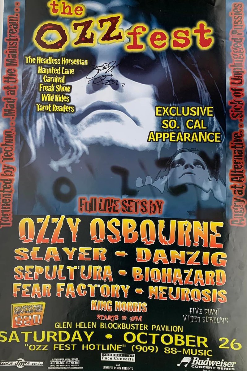 October 1996 San Bernardino, California #Ozzfest #Ozzy #fbf #OzzyOsbourne #Slayer #Danzig #Sepultura #Biohazard #FearFactory #Neurosis #FredNorris