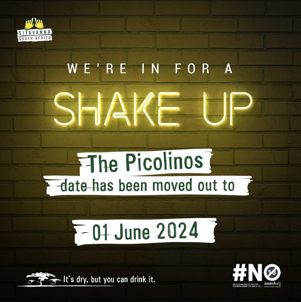 Don't worry we are still going to link up at Picolinos, just not on the scheduled date for the #SavannaComedyBar. A new date will be available soon.​ #SiyavannaSA #ShowUpForStandUp