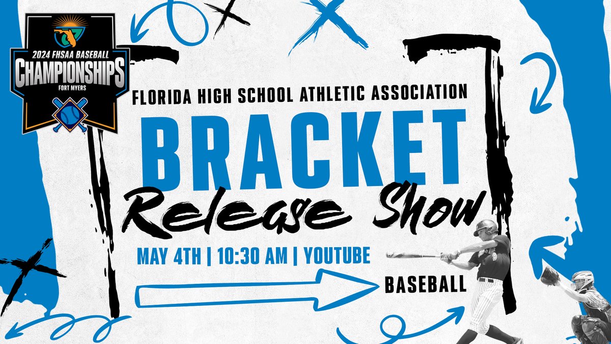 🚨 Get ready, sports fans! 🚨 The highly anticipated FHSAA Softball and Baseball Bracket Release is happening this Saturday, May 4th at 10 AM and 10:30 AM! 🥎⚾️ Don't miss out on the excitement as we unveil the matchups and set the stage for an unforgettable postseason! #FHSAA…