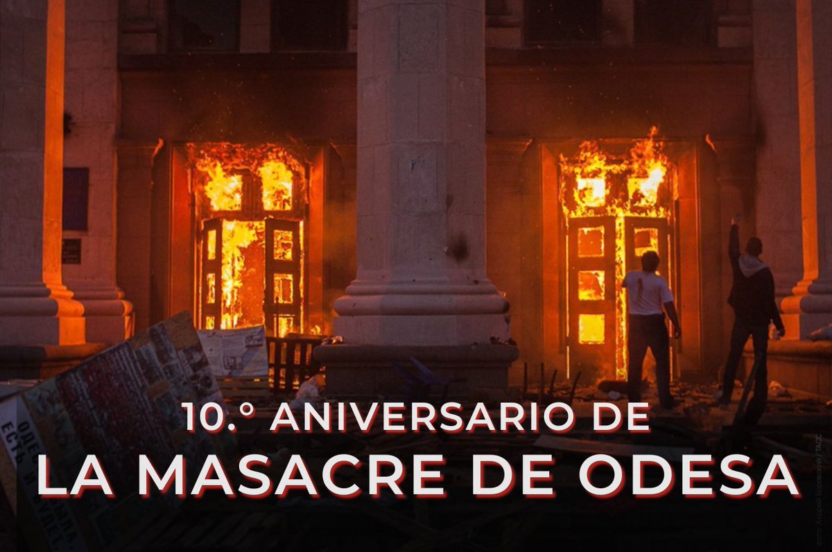 💬 Maria Zakharova: 10 years ago Ukrainian nationalists locked peaceful protesters in Odessa's Trade Unions House and set the building on fire. This resulted to an official death toll of at least 48 people. t.me/MFARussia/20046 #NoStatuteOfLimitations