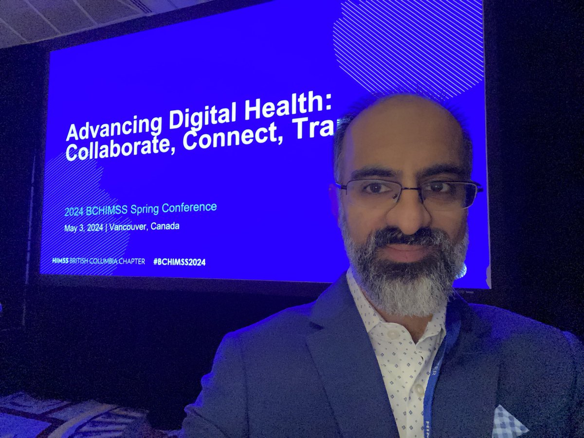 Our CEO, Dr. Mohamed Alarakhia at #BCHIMSS2024. He will talk about AI and Automation and the transformative impact on care @PHSAofBC