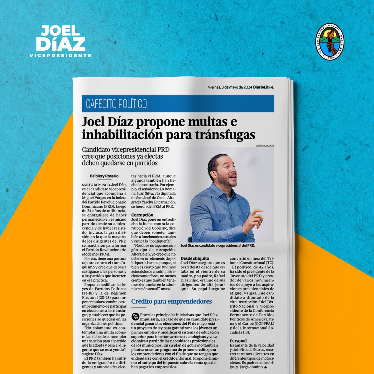 Gracias a los amigos de @diariolibre por visibilizar nuestra postura por un sistema político más justo en la República Dominicana y permitir que los dominicanos conozcan nuestras propuestas a favor de los jóvenes; enfocadas en garantizar más oportunidades de empleo y disminuir…