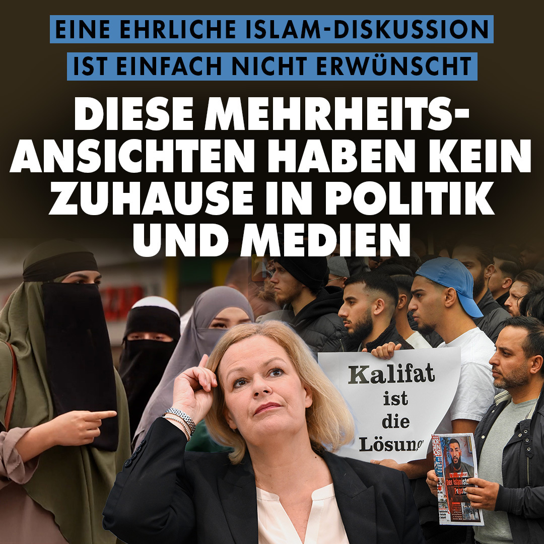 💭 Die Mehrheit der Deutschen (52 %) möchte nicht mehr, Migranten aus islamischen Ländern aufnehmen. Deutschland ist seit der Flüchtlingskrise 2015 bis heute im Jahr 2024 NICHT in der Lage, ehrlich über Migration und den Islam zu reden. Und es sind eben nicht die Mehrheit der…