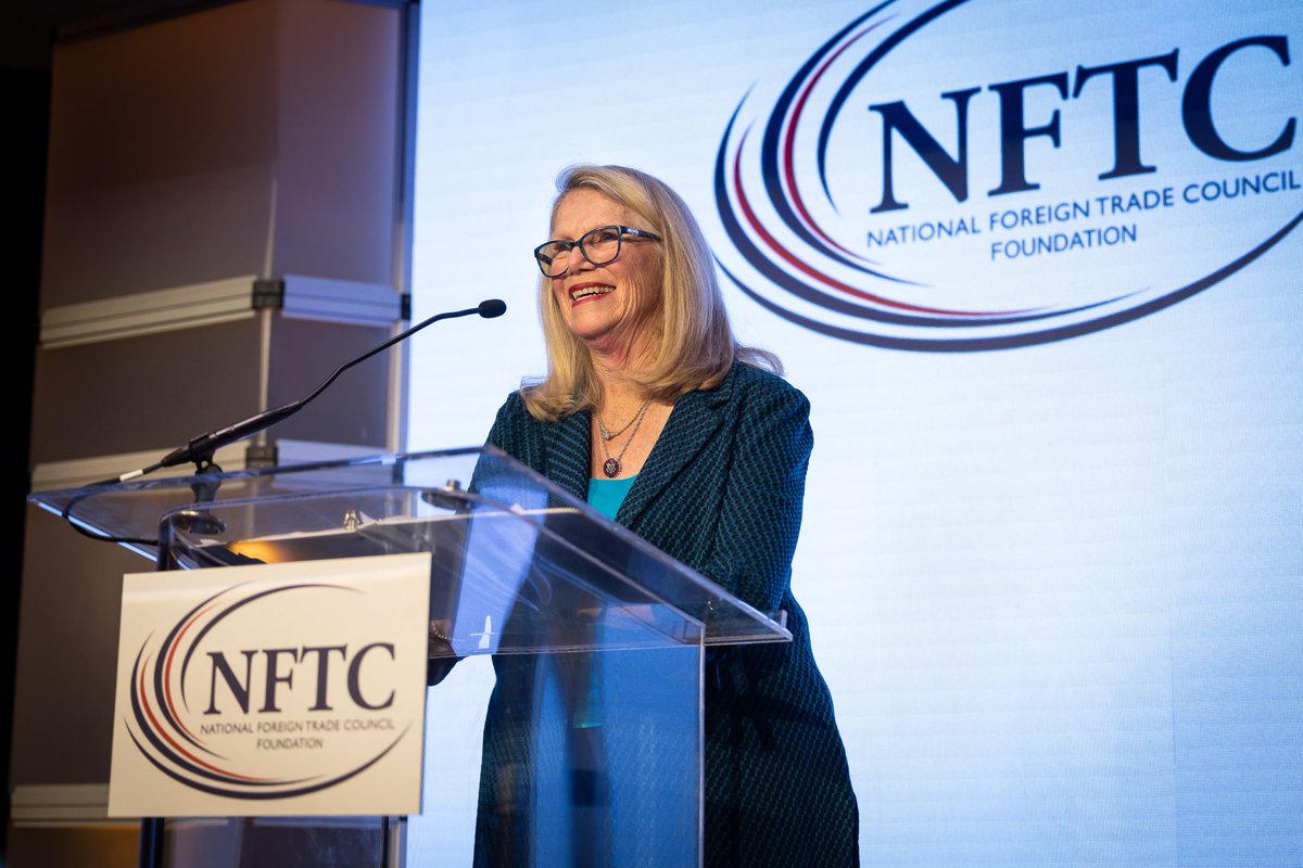 It was an honor to receive the World Trade Award and speak at the @NFTC Foundation 2024 World Trade Dinner last night! I will continue to work on U.S. trade policies that will strengthen our relations in the Indo-Pacific region and our standing on the global stage.