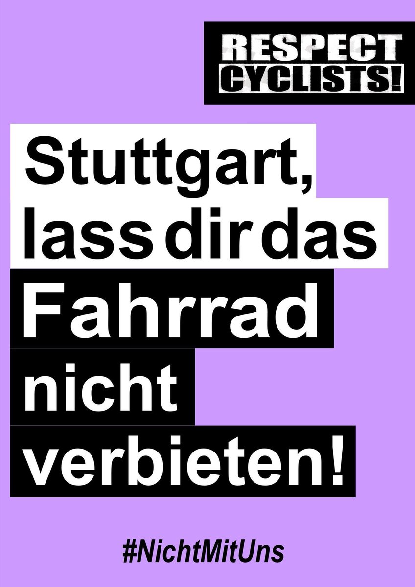 Heute Critical Mass Stuttgart! Auch wenn man uns Wege sperrt und über Umleitungen schickt, unsere Radwege mit Falschparkern blockiert und Infrastruktur Häppchenweise in Zeitlupe baut: Wir lassen uns das Radfahren nicht verbieten! 📷:@CyclistsBerlin