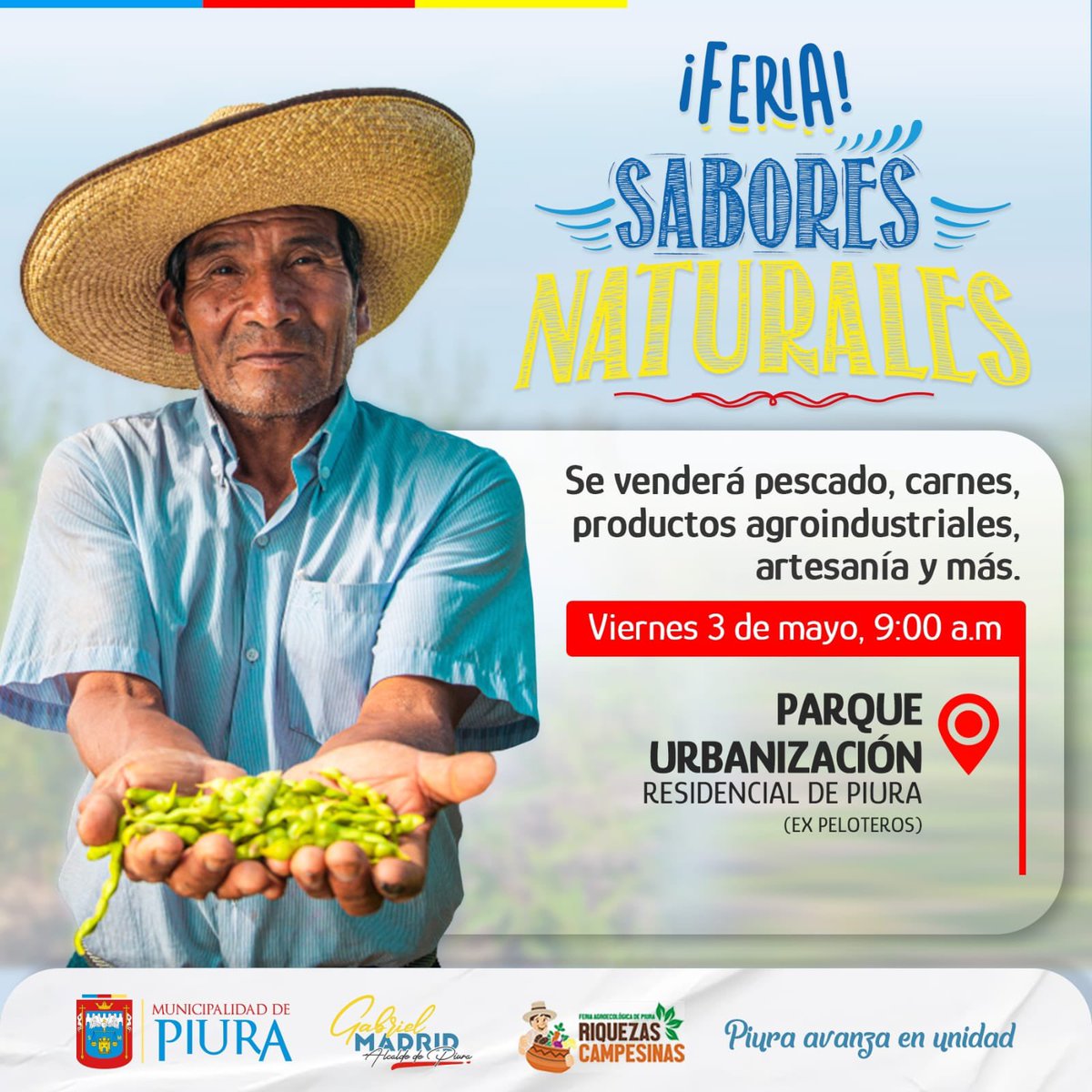 Porfa Ayuden a difundir esta feria para que llegue a más personas y puedan vender sus productos 🙌🏽
#piura #feria #campesino #productosnaturales