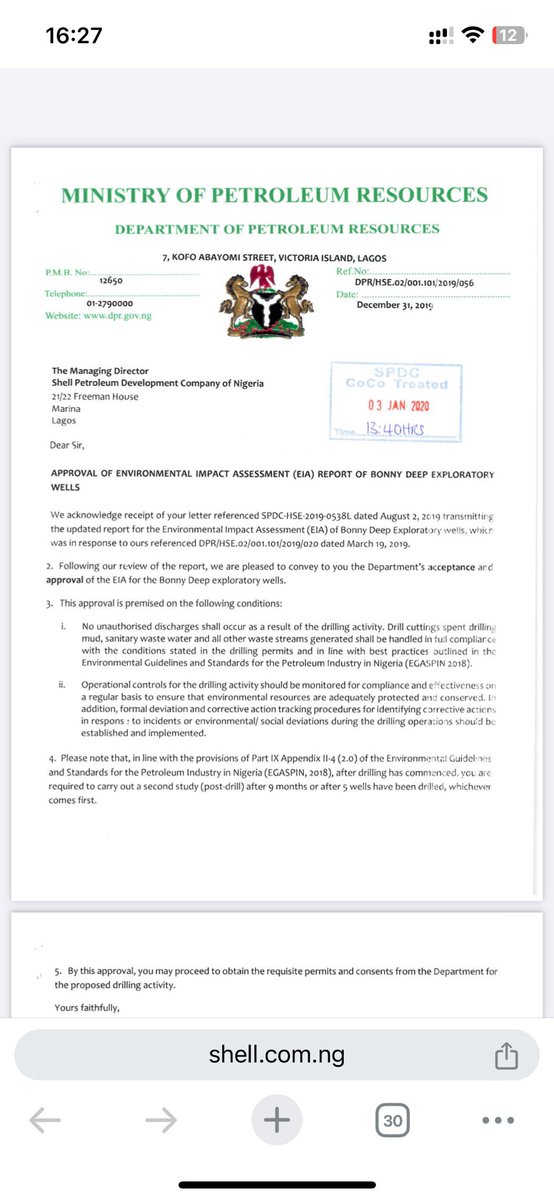 That is what an EIA approval looks like don’t let another deceive you that an EIA is not important. A lot of companies do EIA in various sectors.