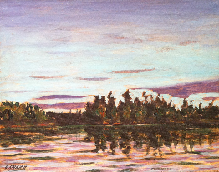 Stephen Snake (Native Canadian) - Oil on board -Landscape - Temagami Ontario . On our website gabor-bonniere.com #art #fineart #nativecanadianart #artforsale #artdealer #artcollector #toronto
