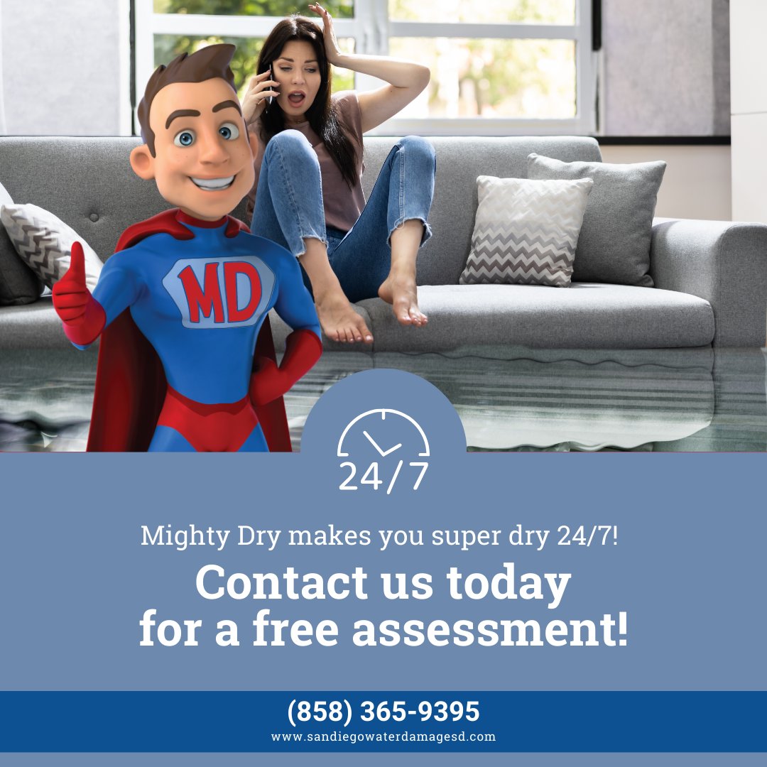 When disaster strikes, get back on your feet faster by calling Mighty Dry!
#waterdamage #floodrestoration #mightydry #molddamage #firedamage #socal